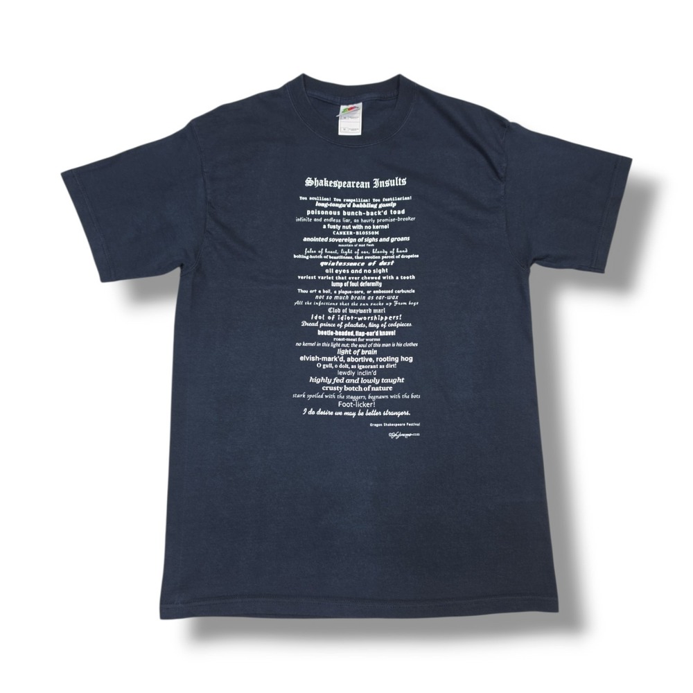Vintage Oregon Shakespeare Festival Shakespearean Insults Black T-Shirt Men's M